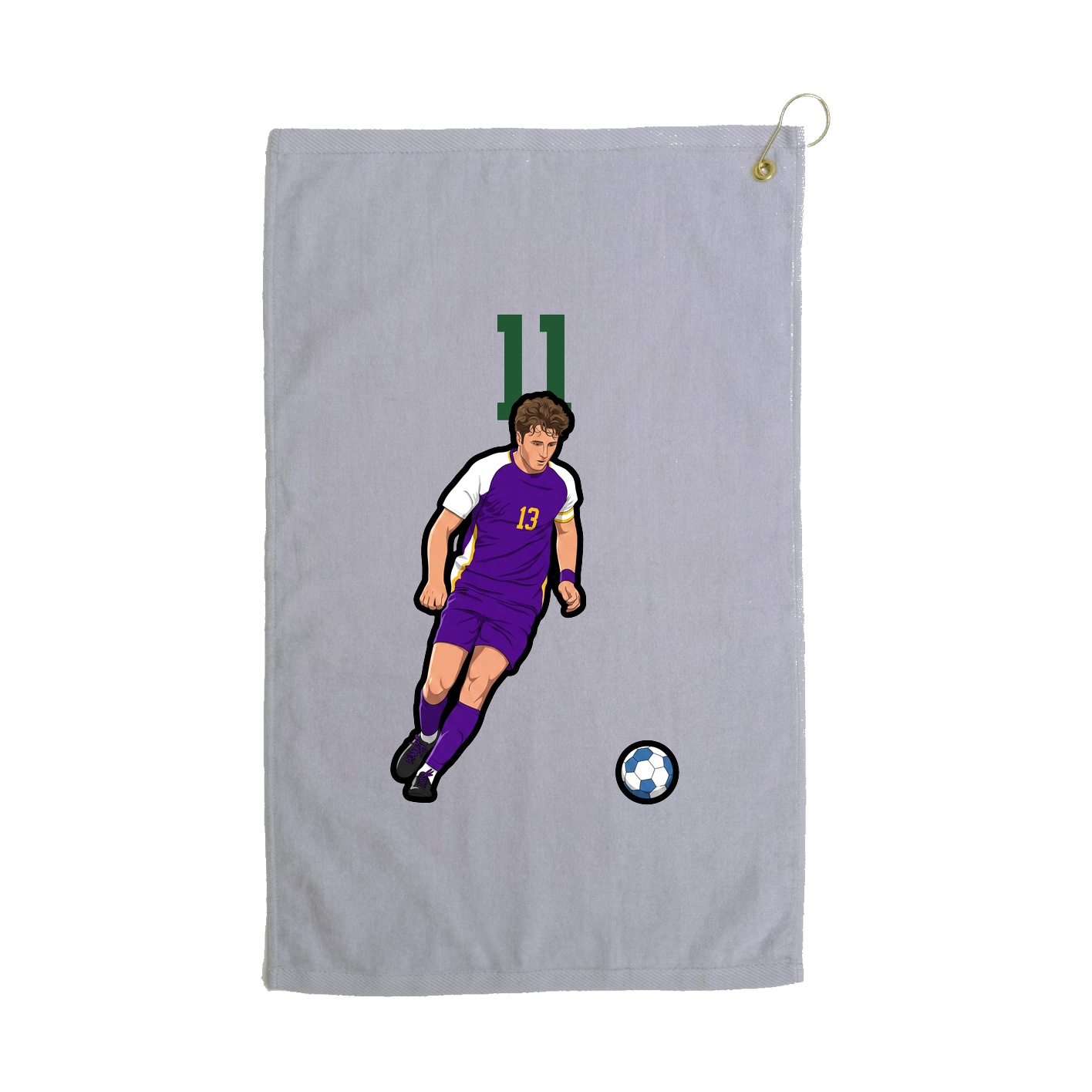 Golf Towel — Number Top in Grey