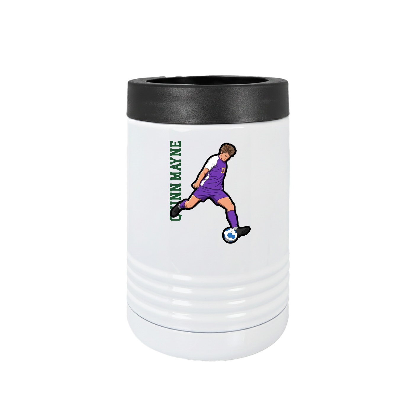 Beverage Holder — Name Vertical in White