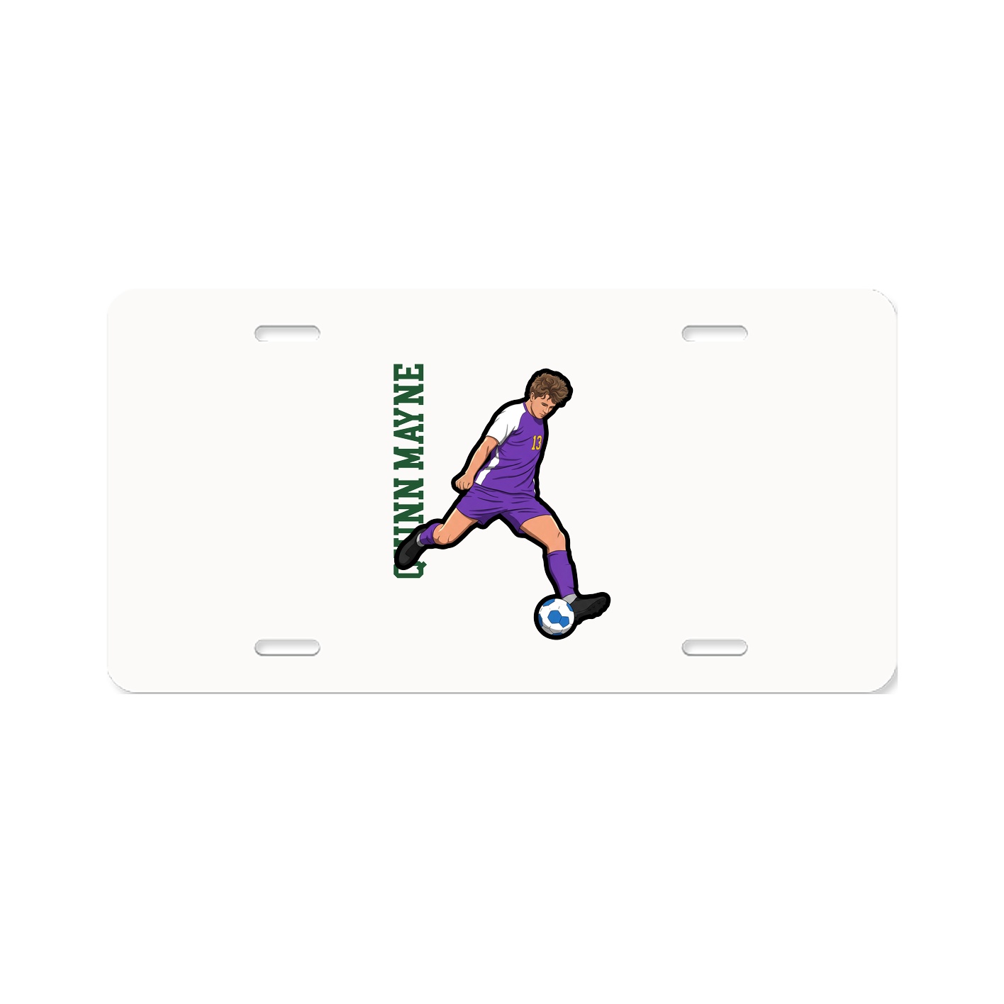 License Plate — Name Vertical in Classic