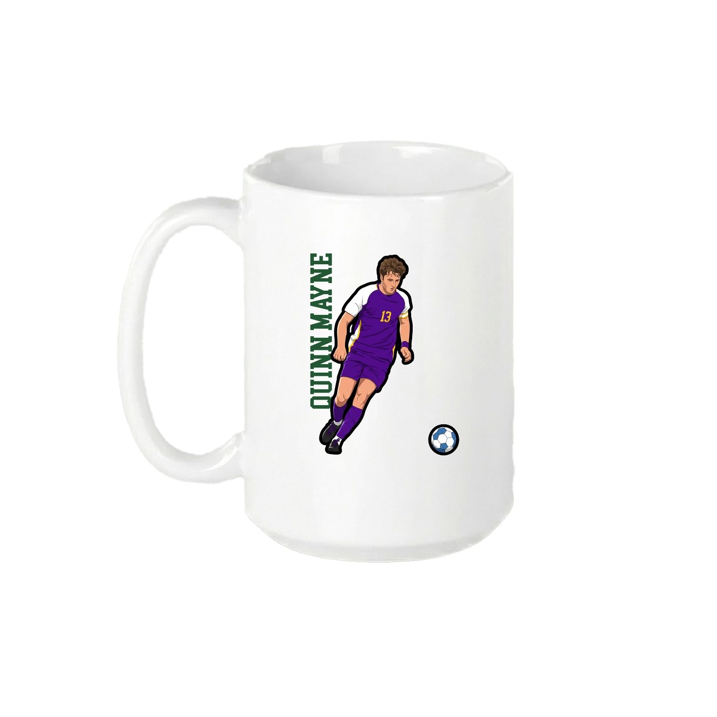 15oz Coffee Mug — Name Vertical in White