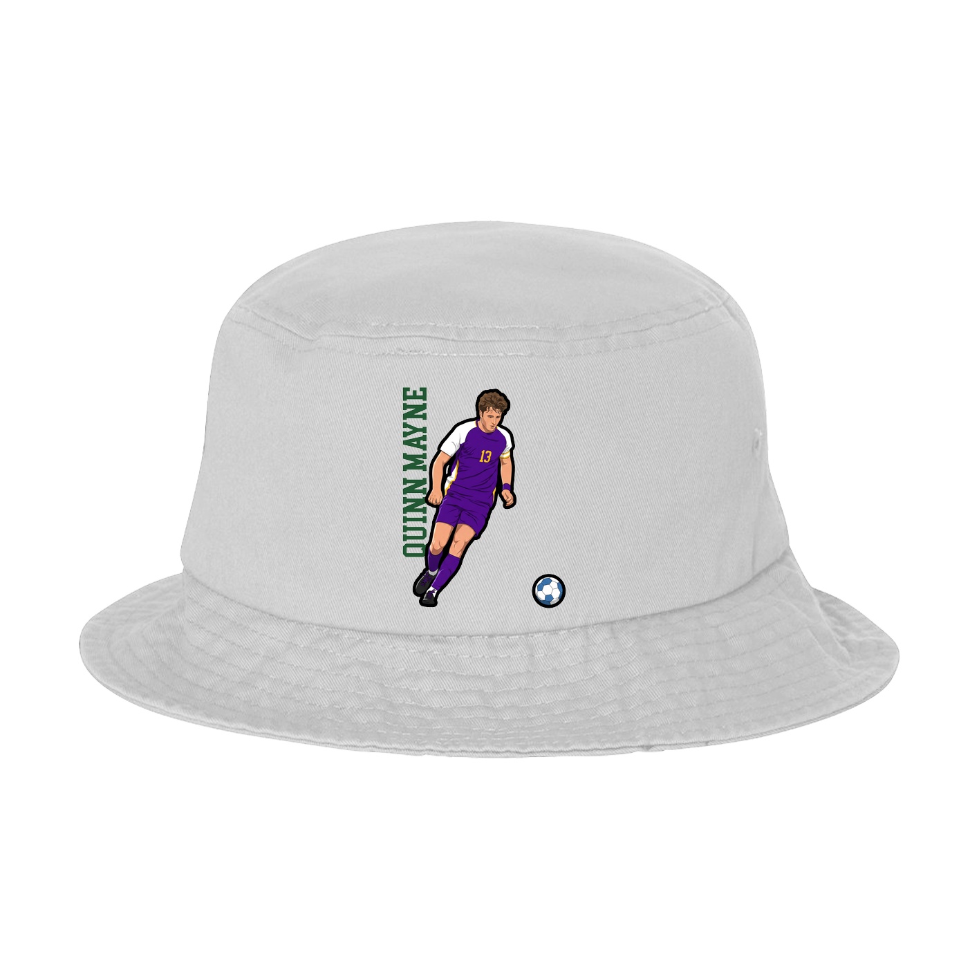 Bucket Cap — Name Vertical in White