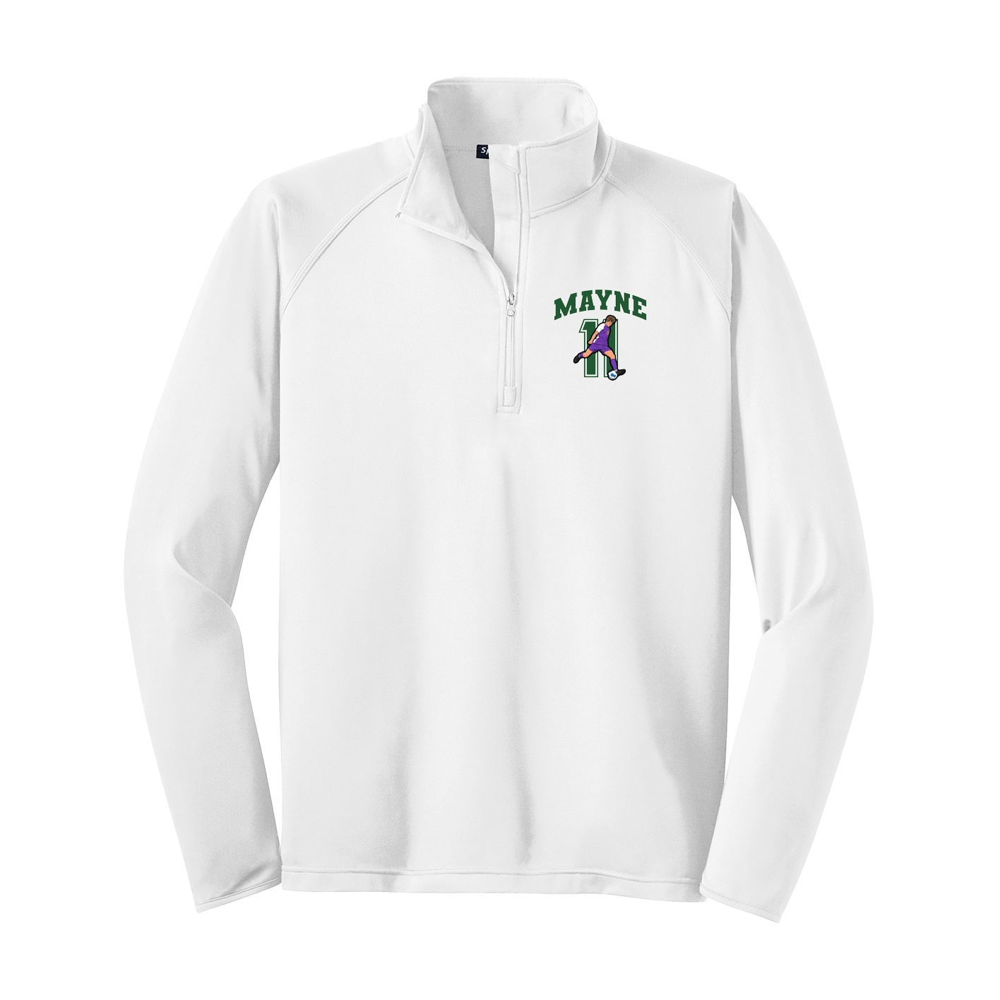 Q-Zip Pullover — Number in White