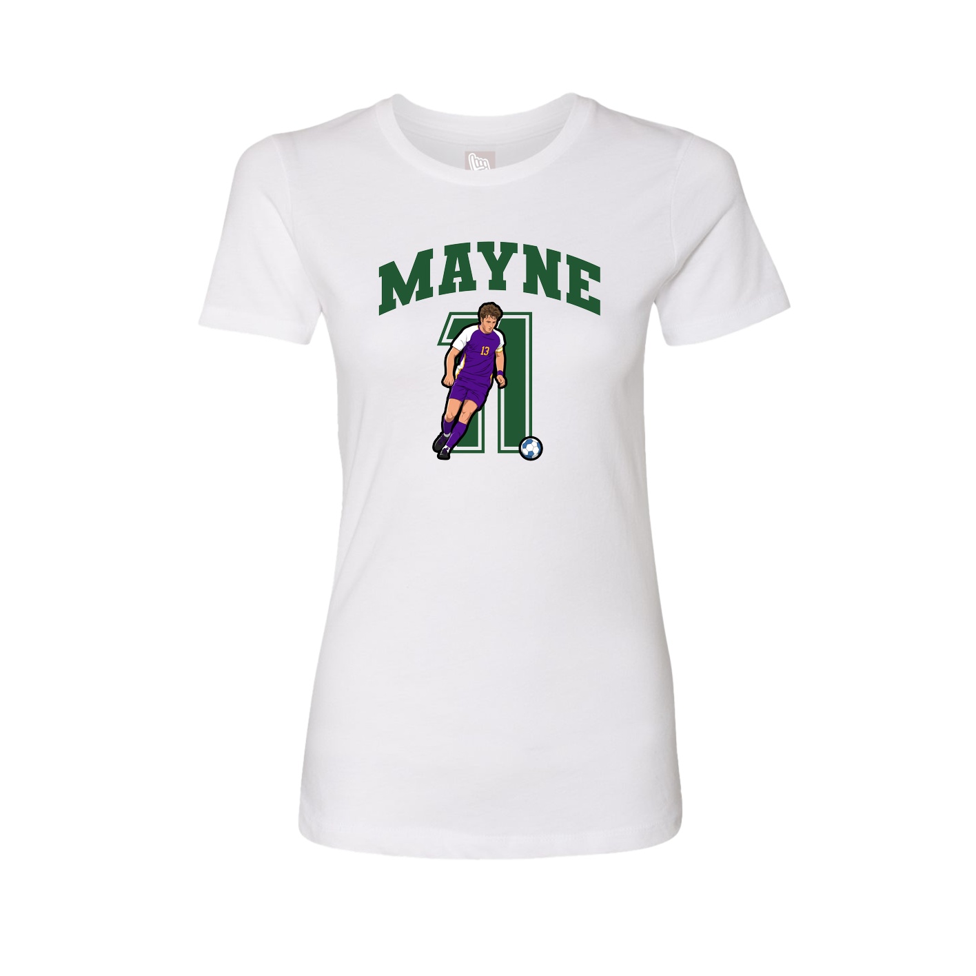 Fitted Women's Tee — Number in White