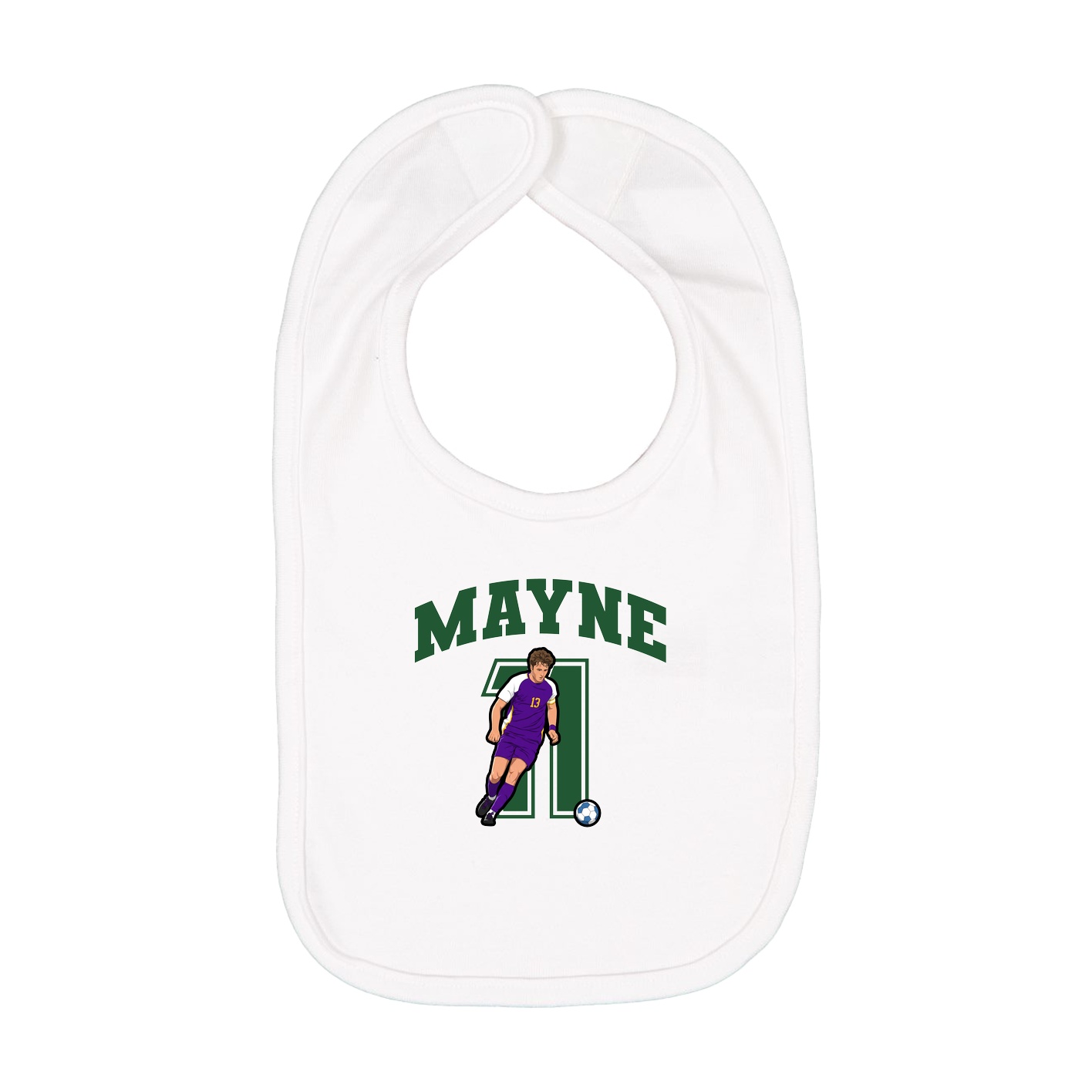 Infant Bib — Number in White