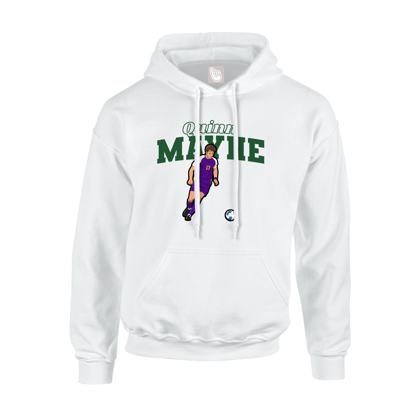 Hoodie — Name Arch in White