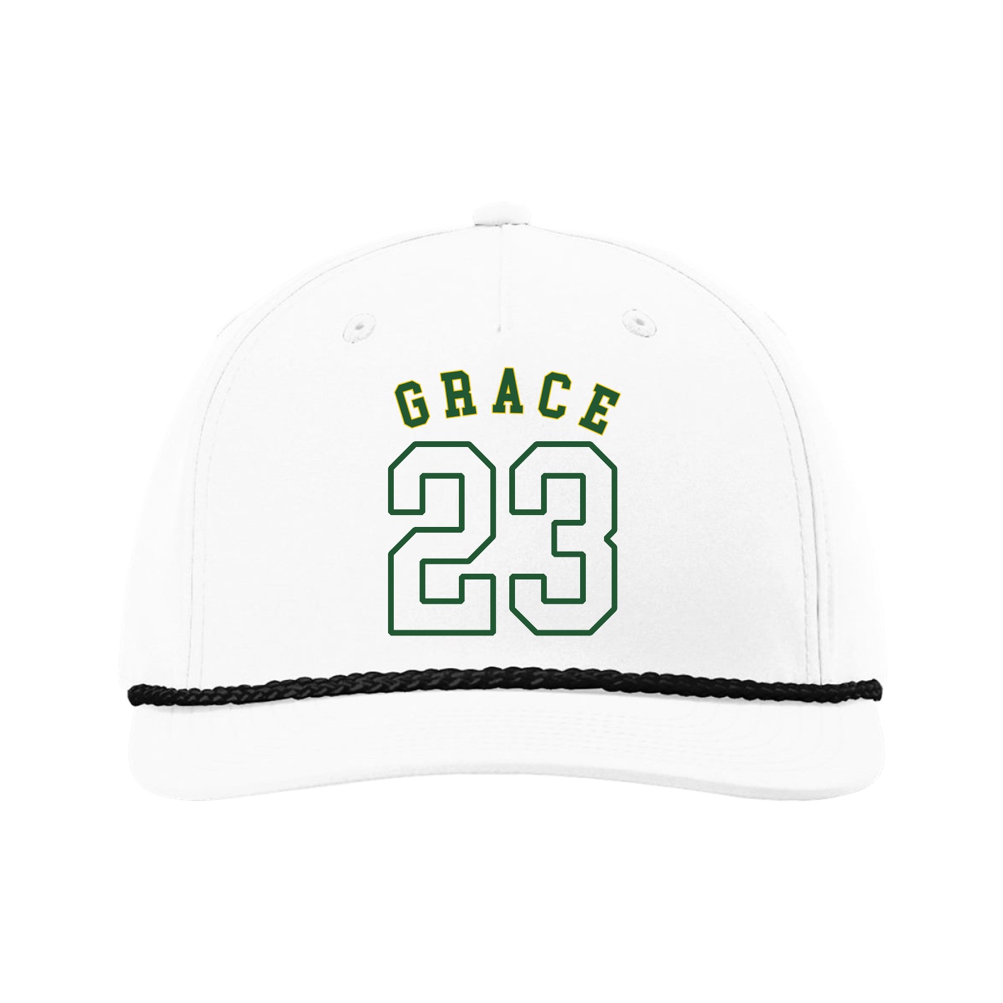 Five-Panel Classic Rope Cap — Shirsey Arch in White