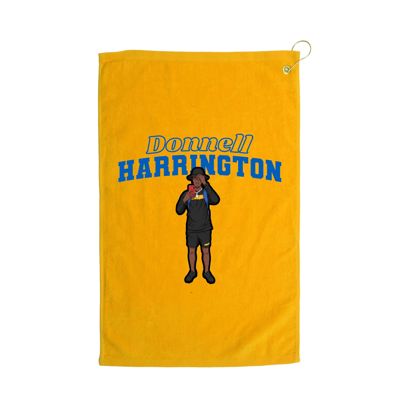 Golf Towel — Name Arch in Gold
