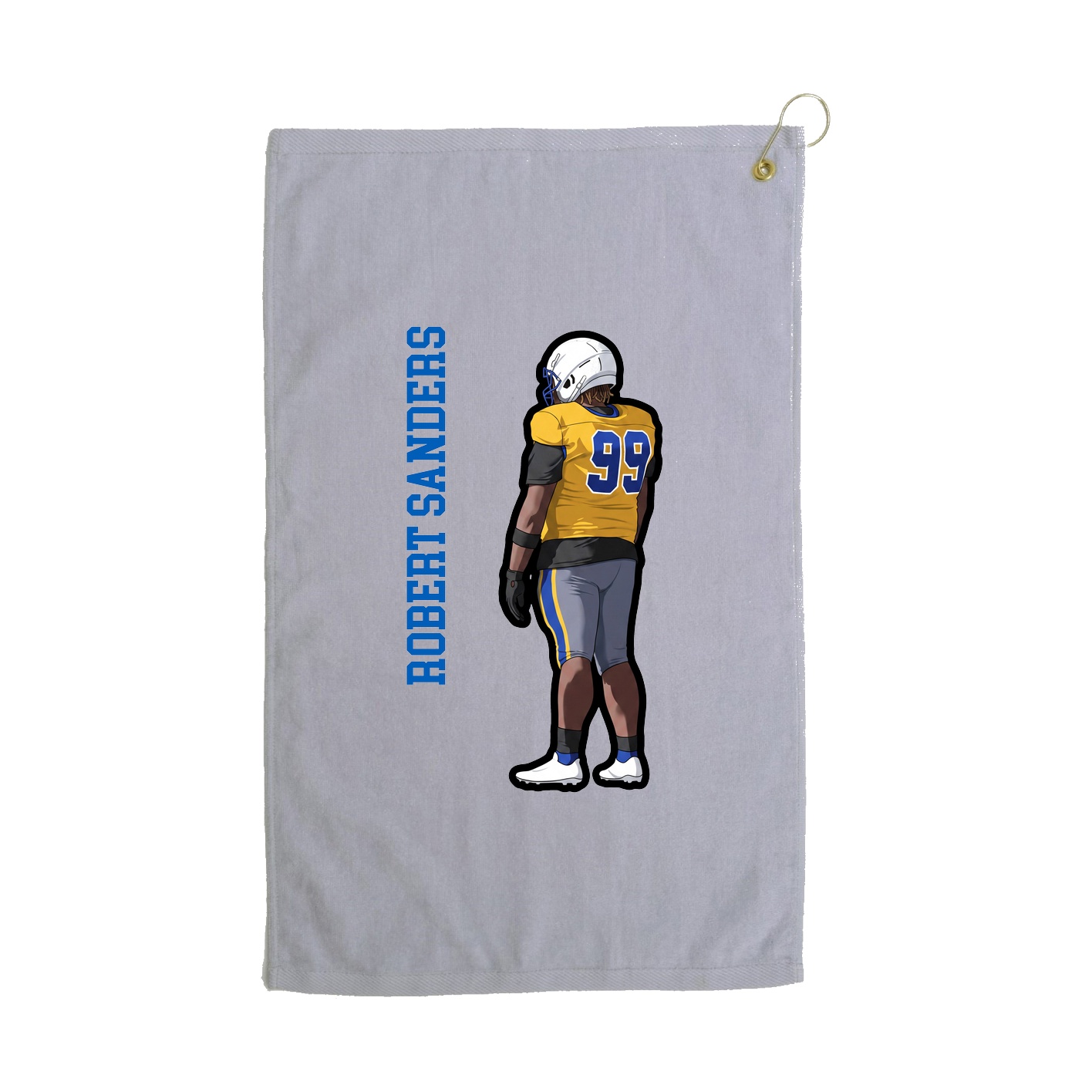 Golf Towel — Name Vertical in Grey