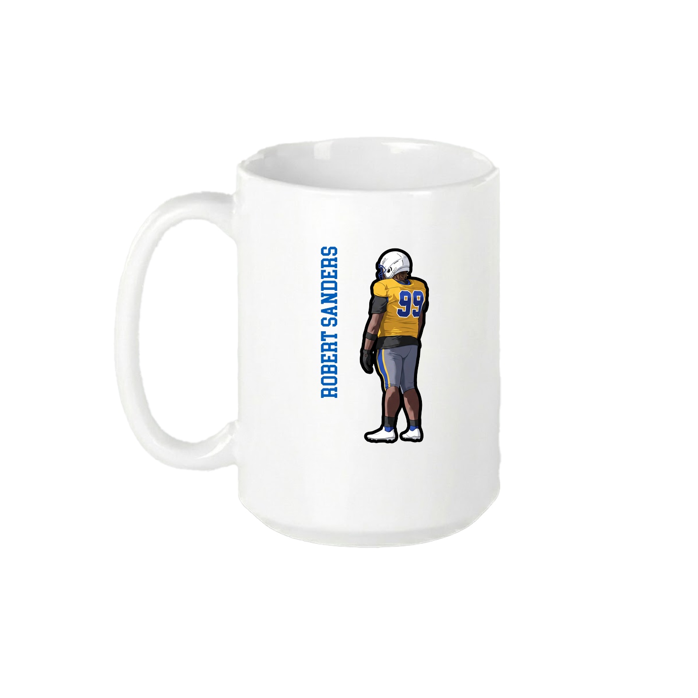 15oz Coffee Mug — Name Vertical in White