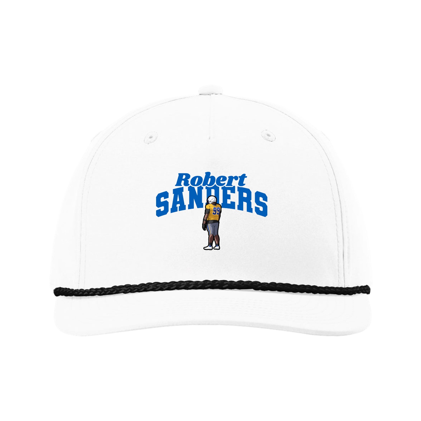 Five-Panel Classic Rope Cap — Signature Arch in White