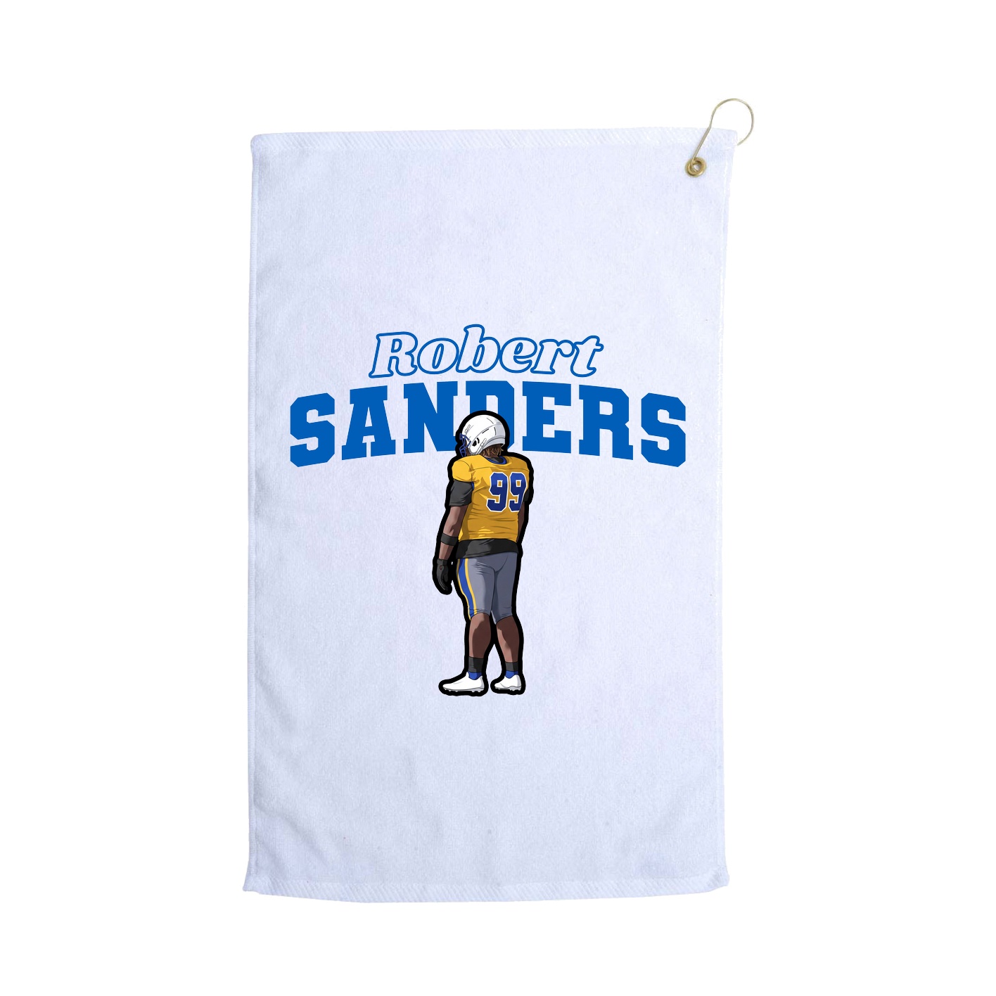 Golf Towel — Name Arch in White