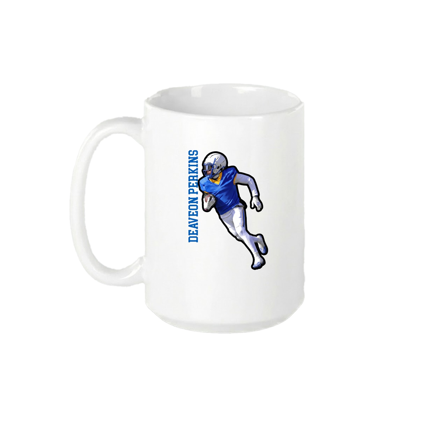 15oz Coffee Mug — Name Vertical in White
