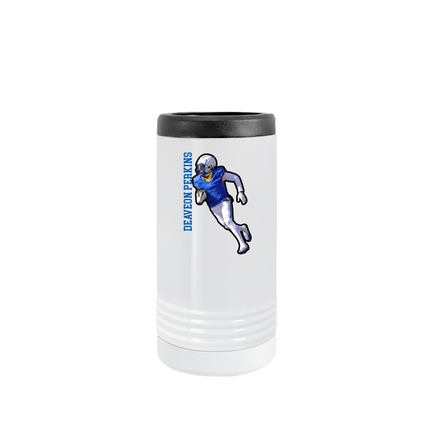 Slim Beverage Holder — Name Vertical in White