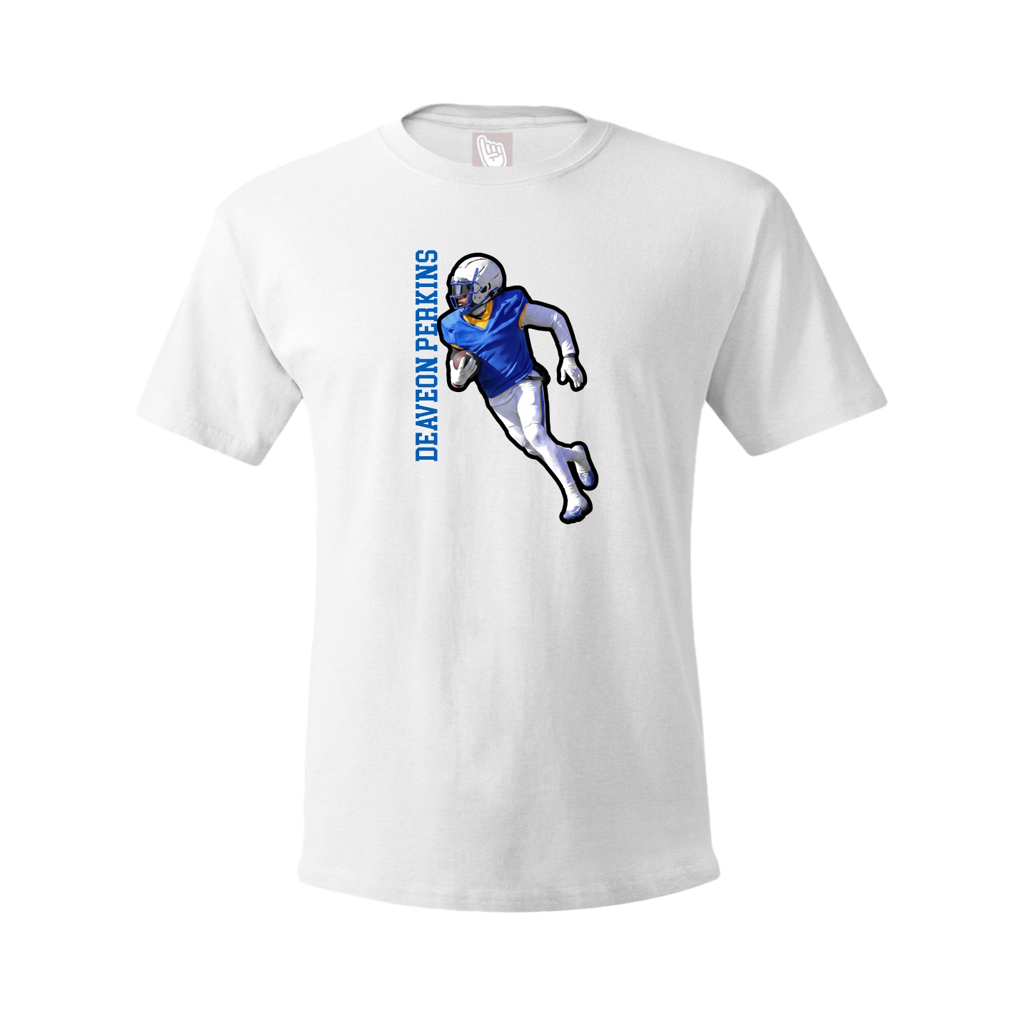 Youth Tee — Name Vertical in White
