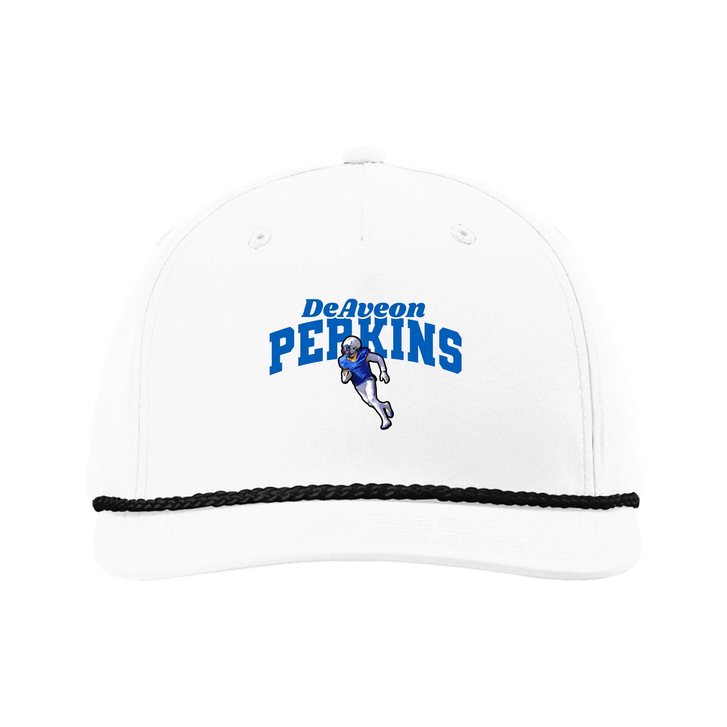 Five-Panel Classic Rope Cap — Signature Arch in White