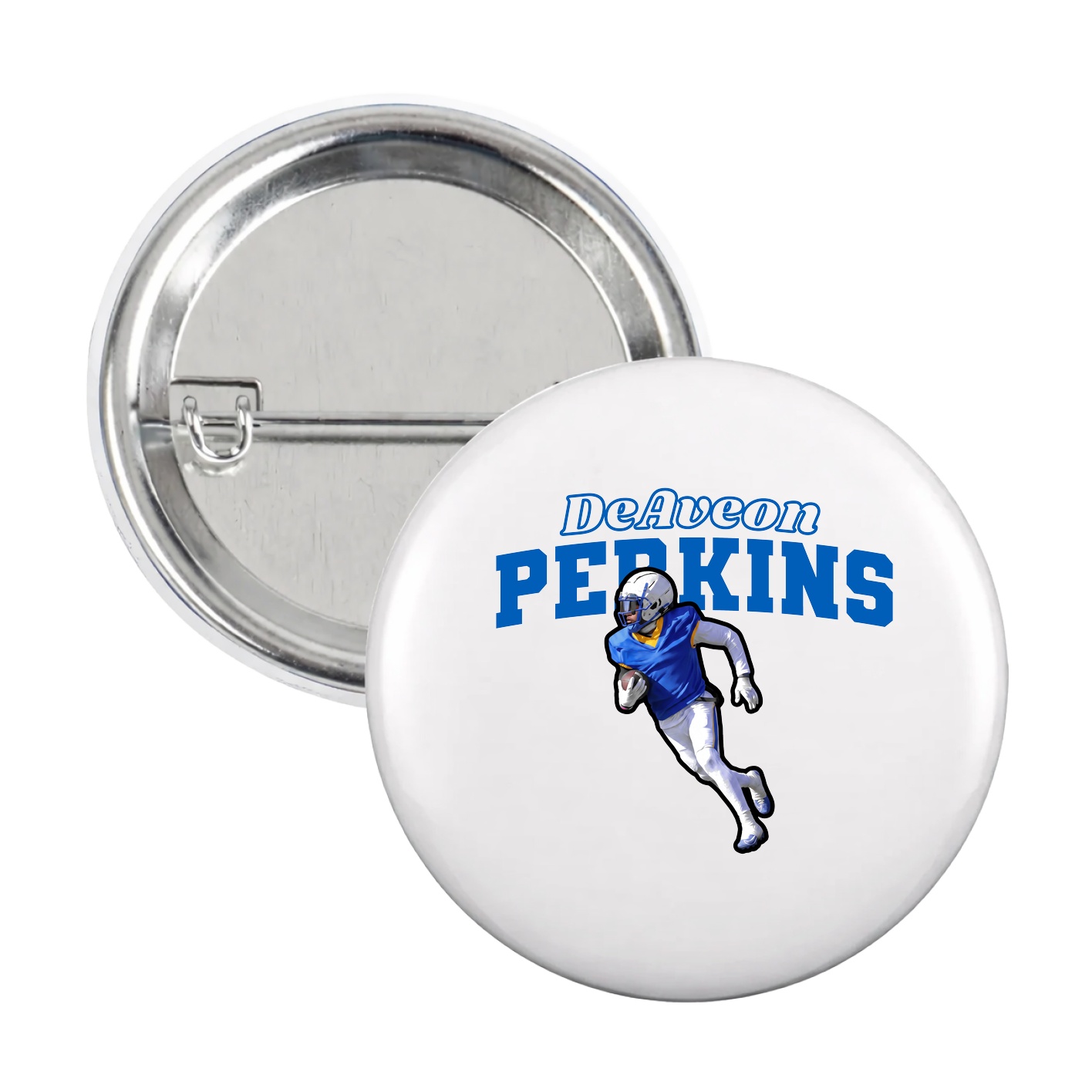 Game Day Button — Name Arch in White