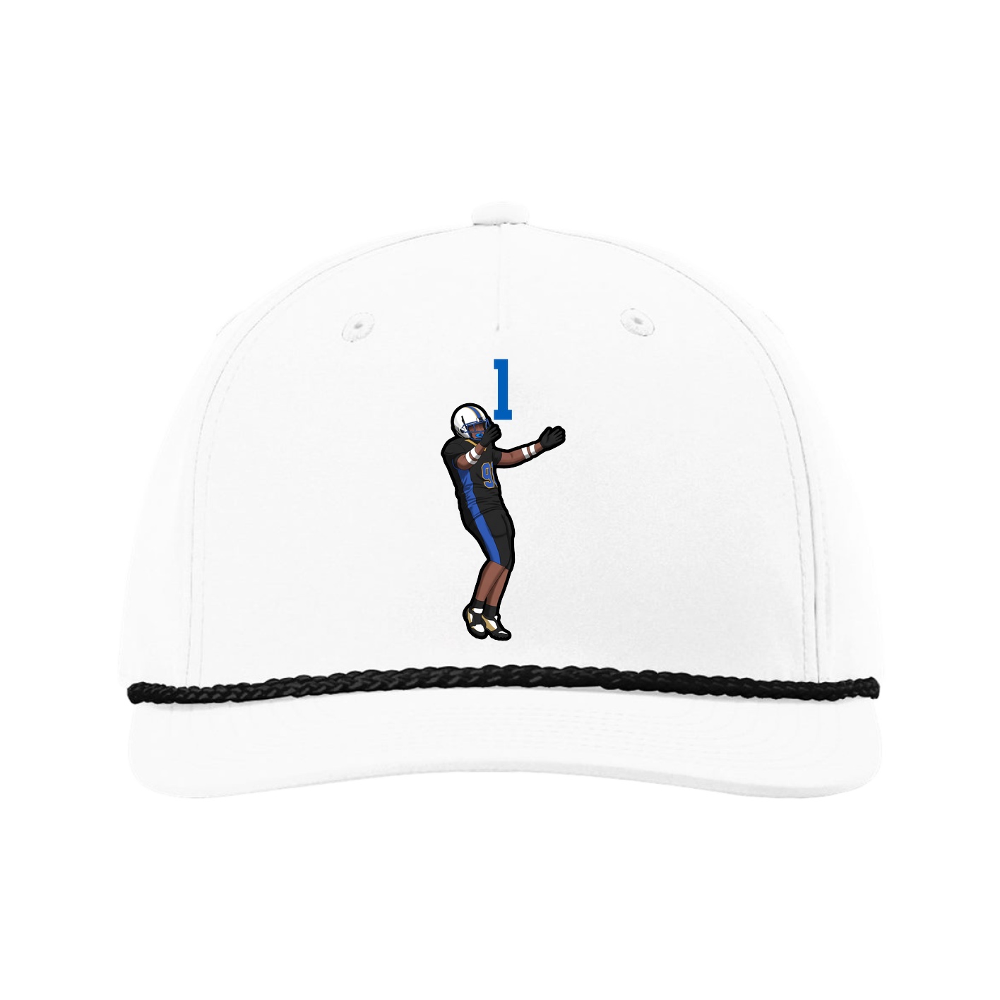 Five-Panel Classic Rope Cap — Number Top in White