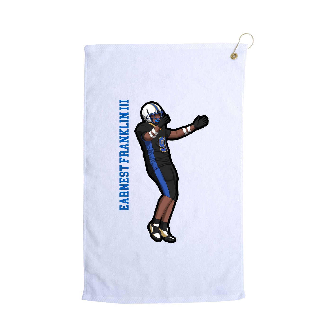Golf Towel — Name Vertical in White