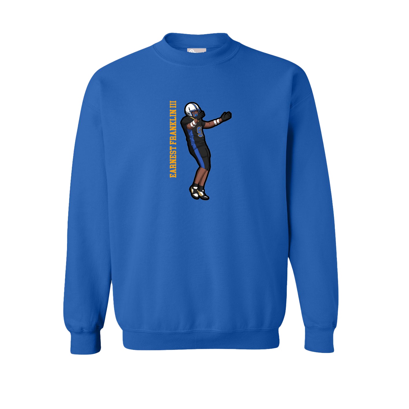 Fleece Crew — Name Vertical in Royal