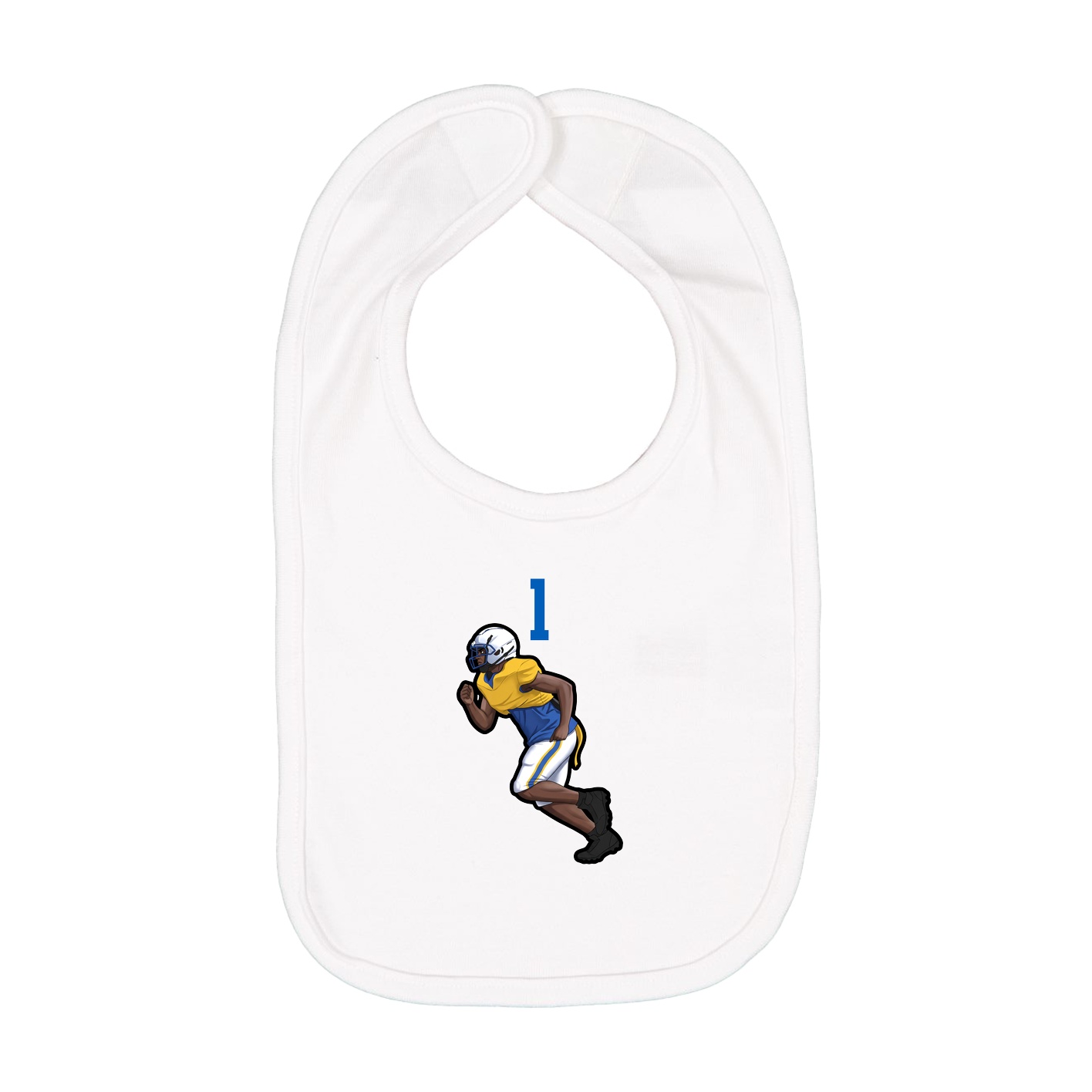 Infant Bib — Number Top in White