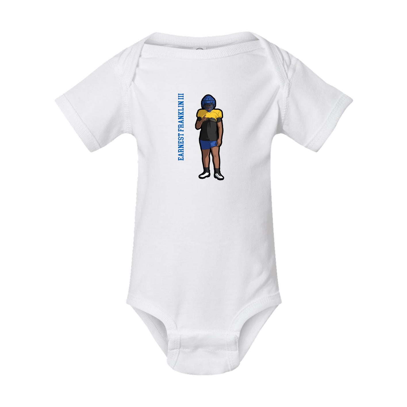 Baby Onesie — Name Vertical in White