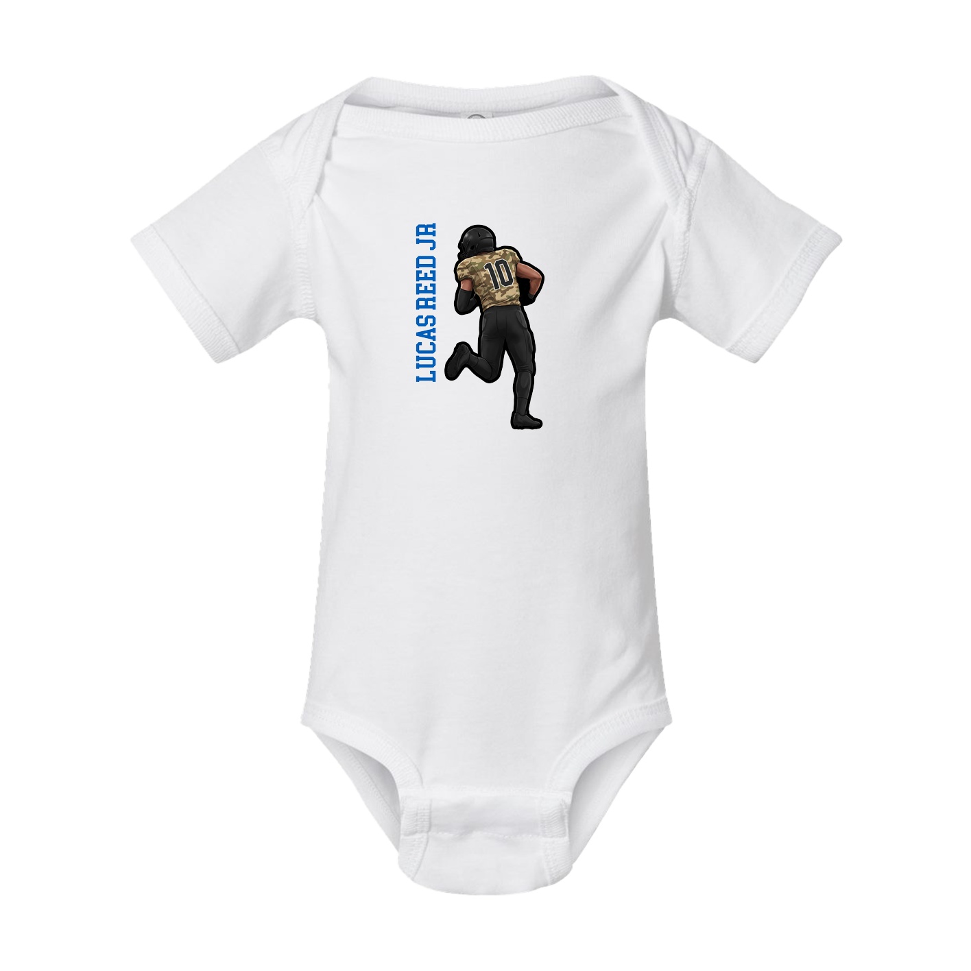 Baby Onesie — Name Vertical in White