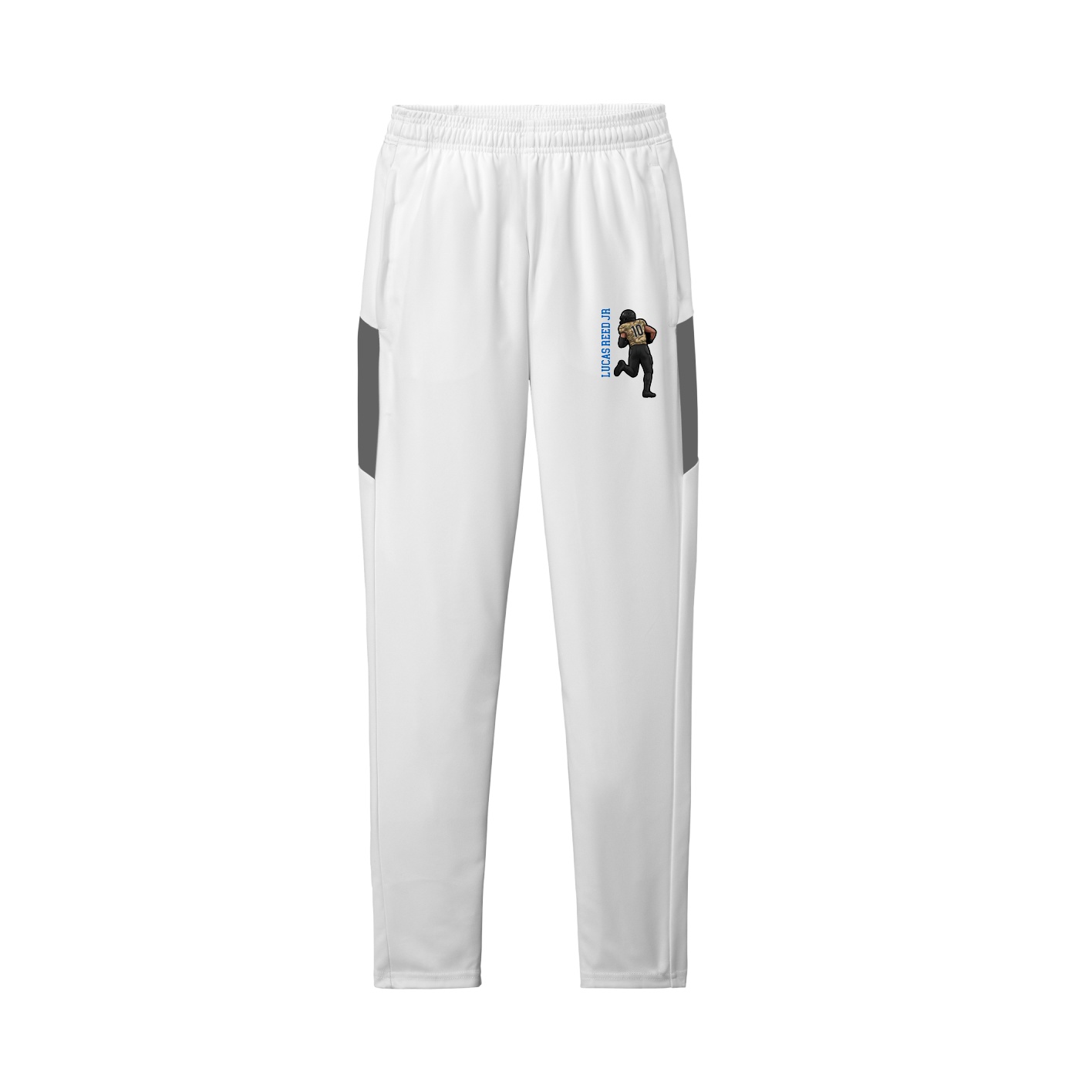 Team Travel Pant — Name Vertical in White/Grey