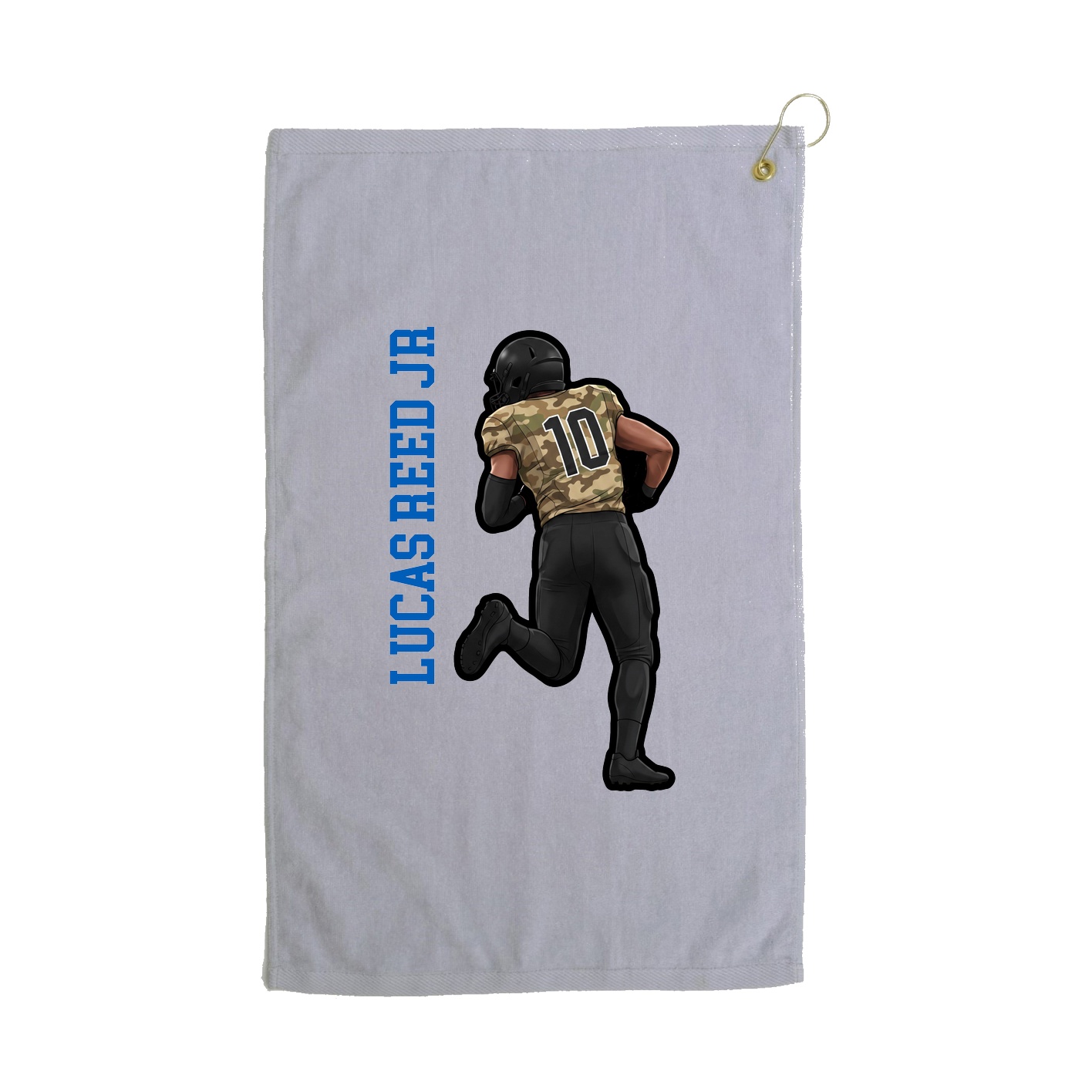 Golf Towel — Name Vertical in Grey