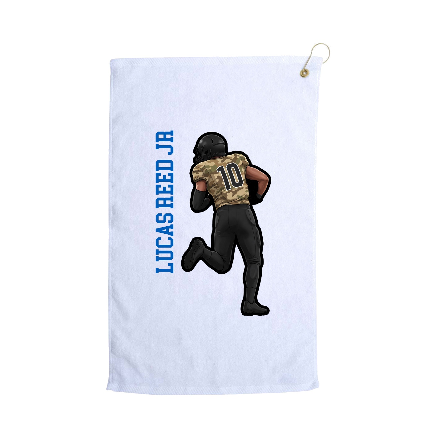 Golf Towel — Name Vertical in White