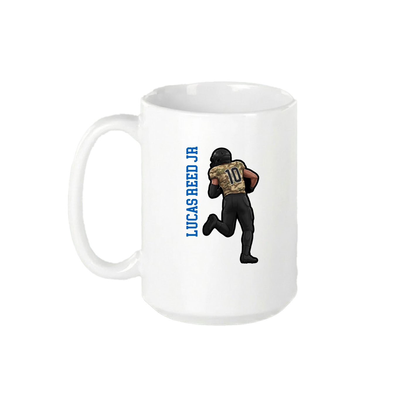 15oz Coffee Mug — Name Vertical in White