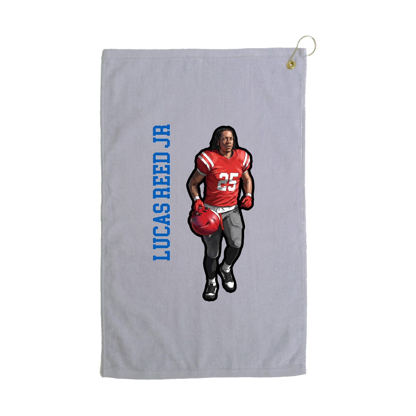 Golf Towel — Name Vertical in Grey