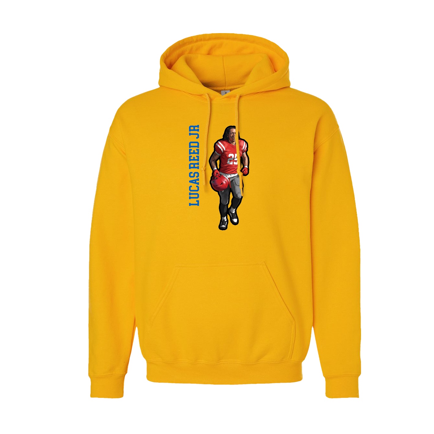 Youth Hoodie — Name Vertical in Gold