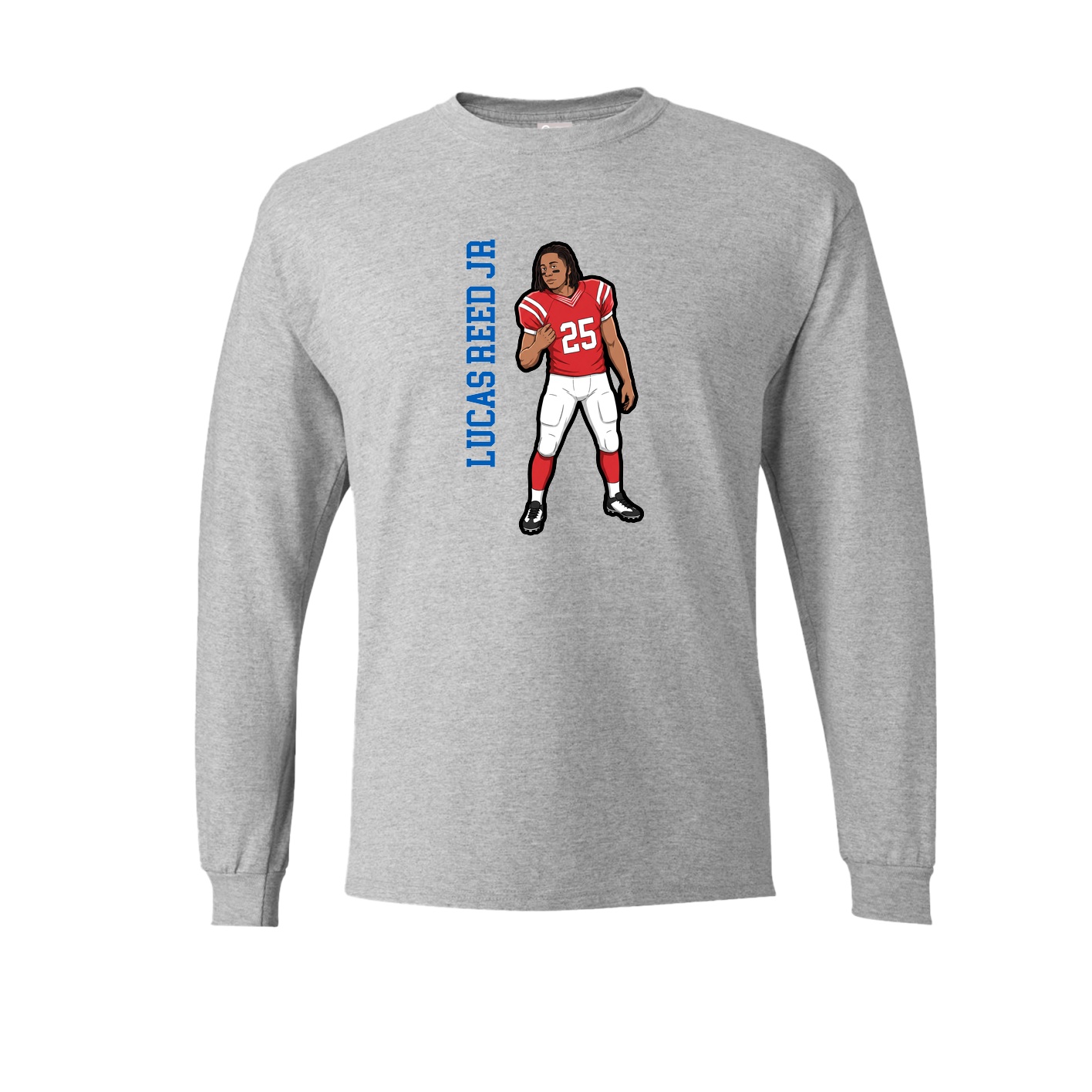 Long Sleeve Tee — Name Vertical in Grey