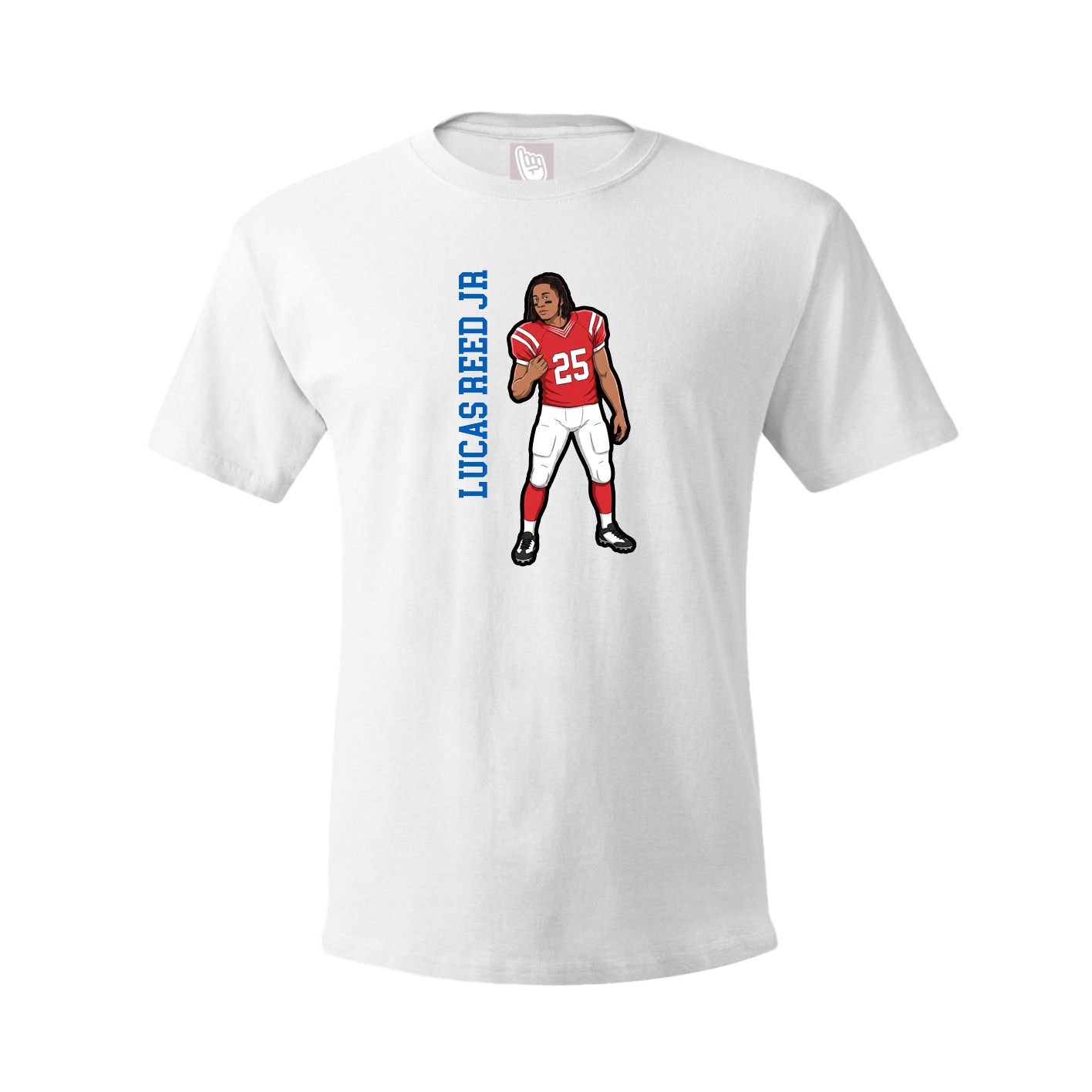 Youth Tee — Name Vertical in White