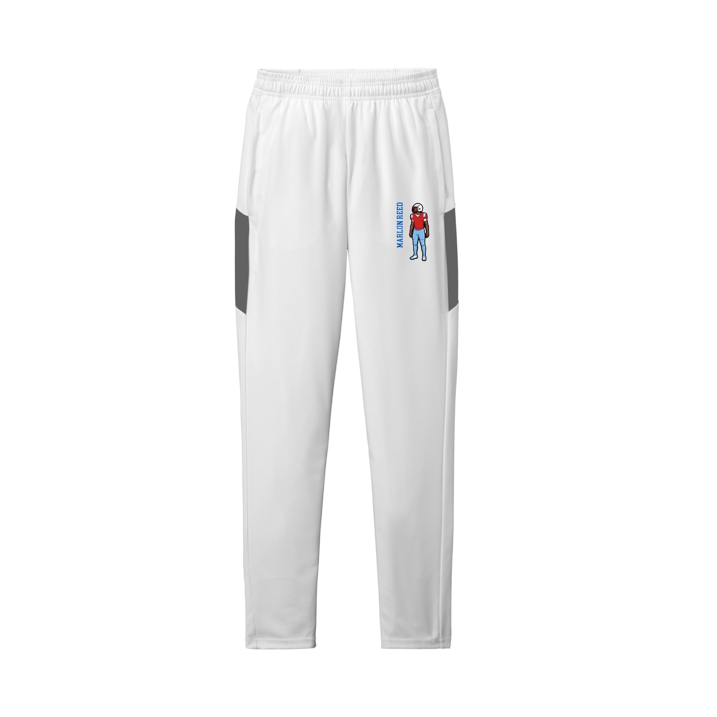 Team Travel Pant — Name Vertical in White/Grey
