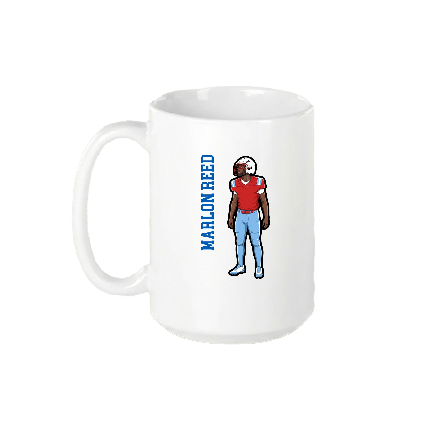 15oz Coffee Mug — Name Vertical in White