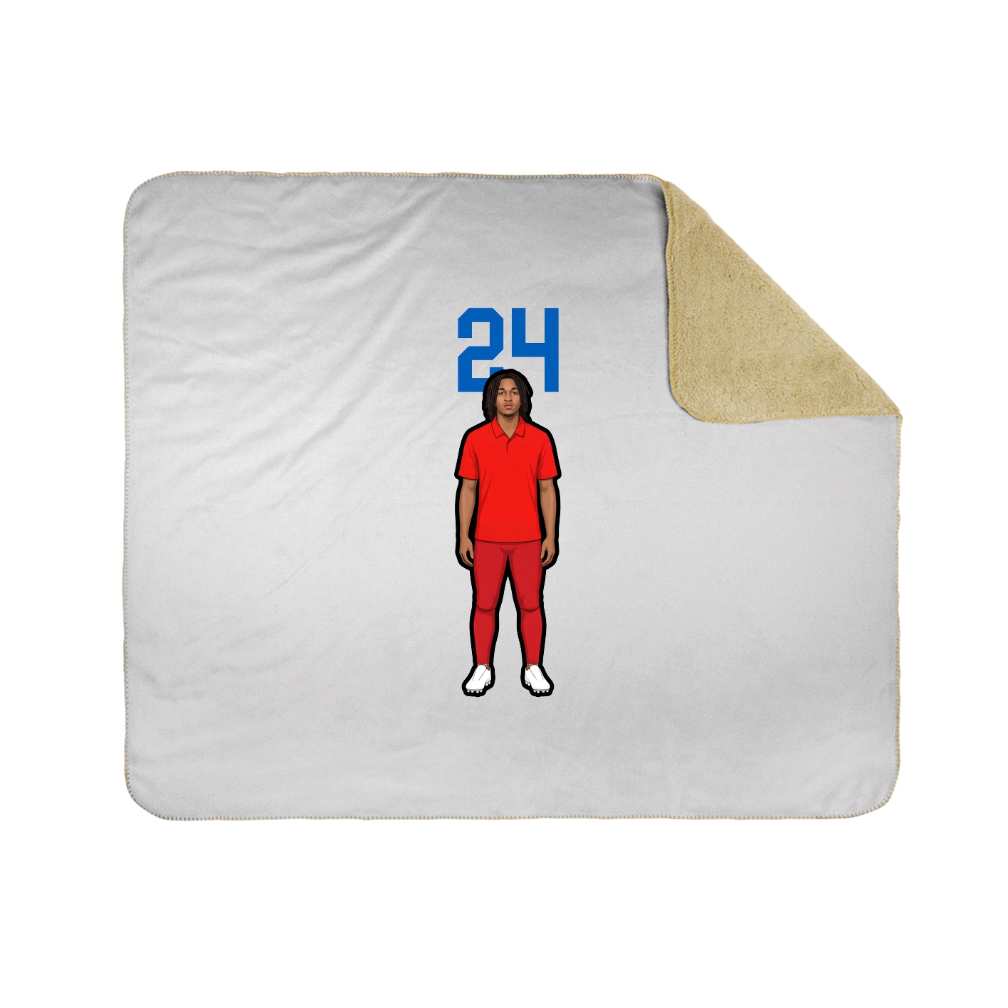Throw Blanket — Number Top in White