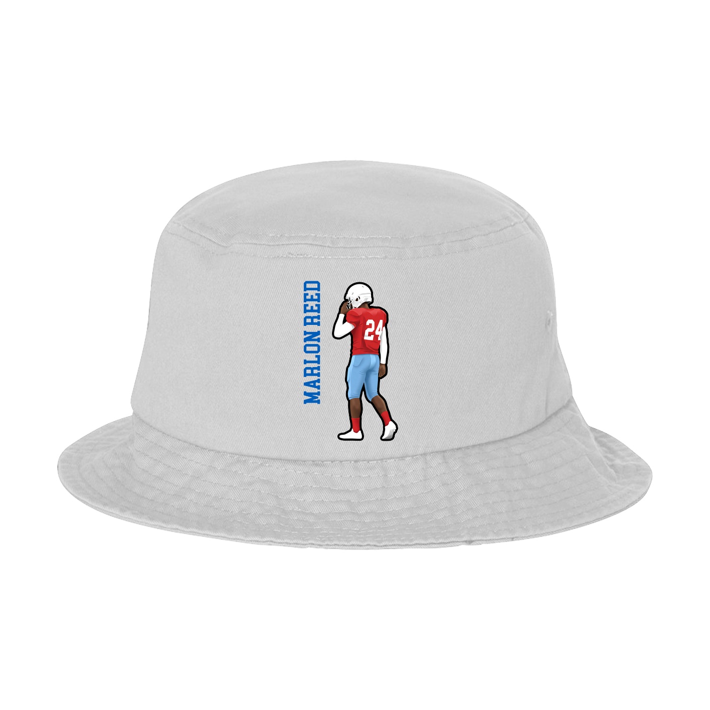 Bucket Cap — Name Vertical in White