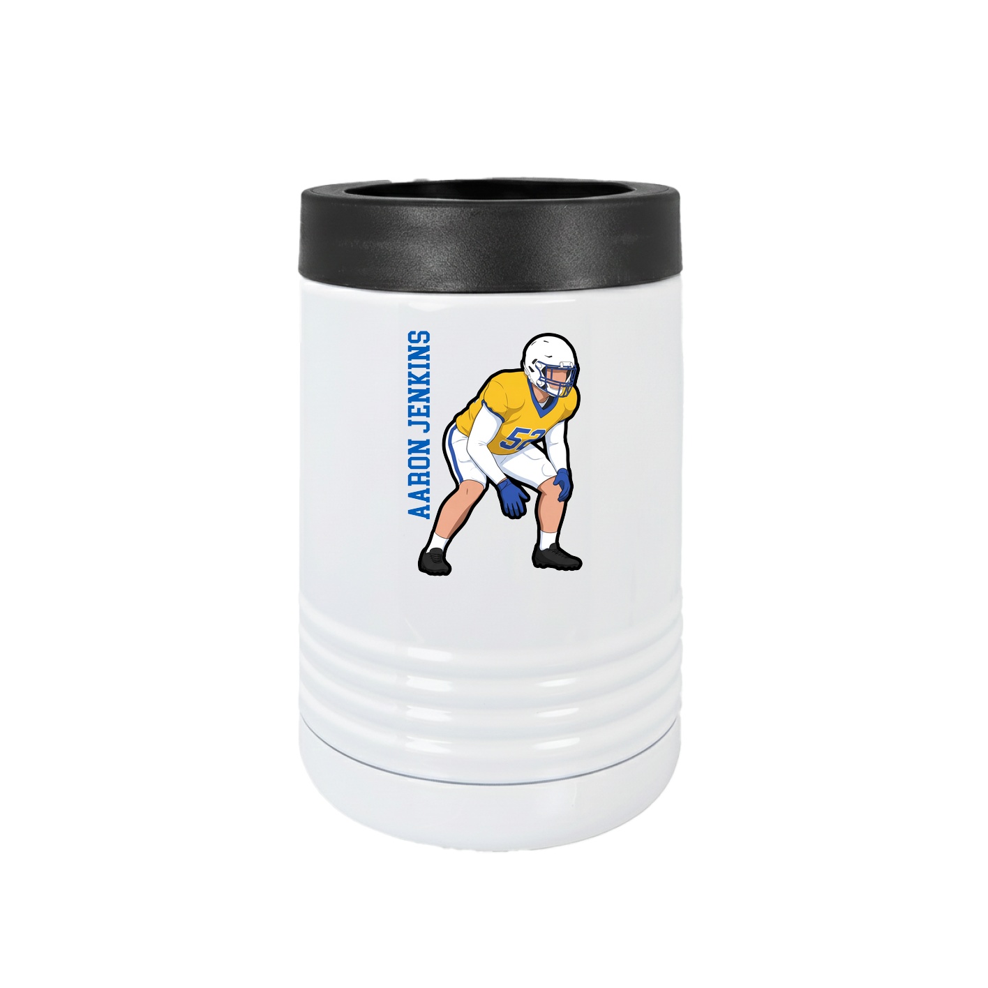 Beverage Holder — Name Vertical in White