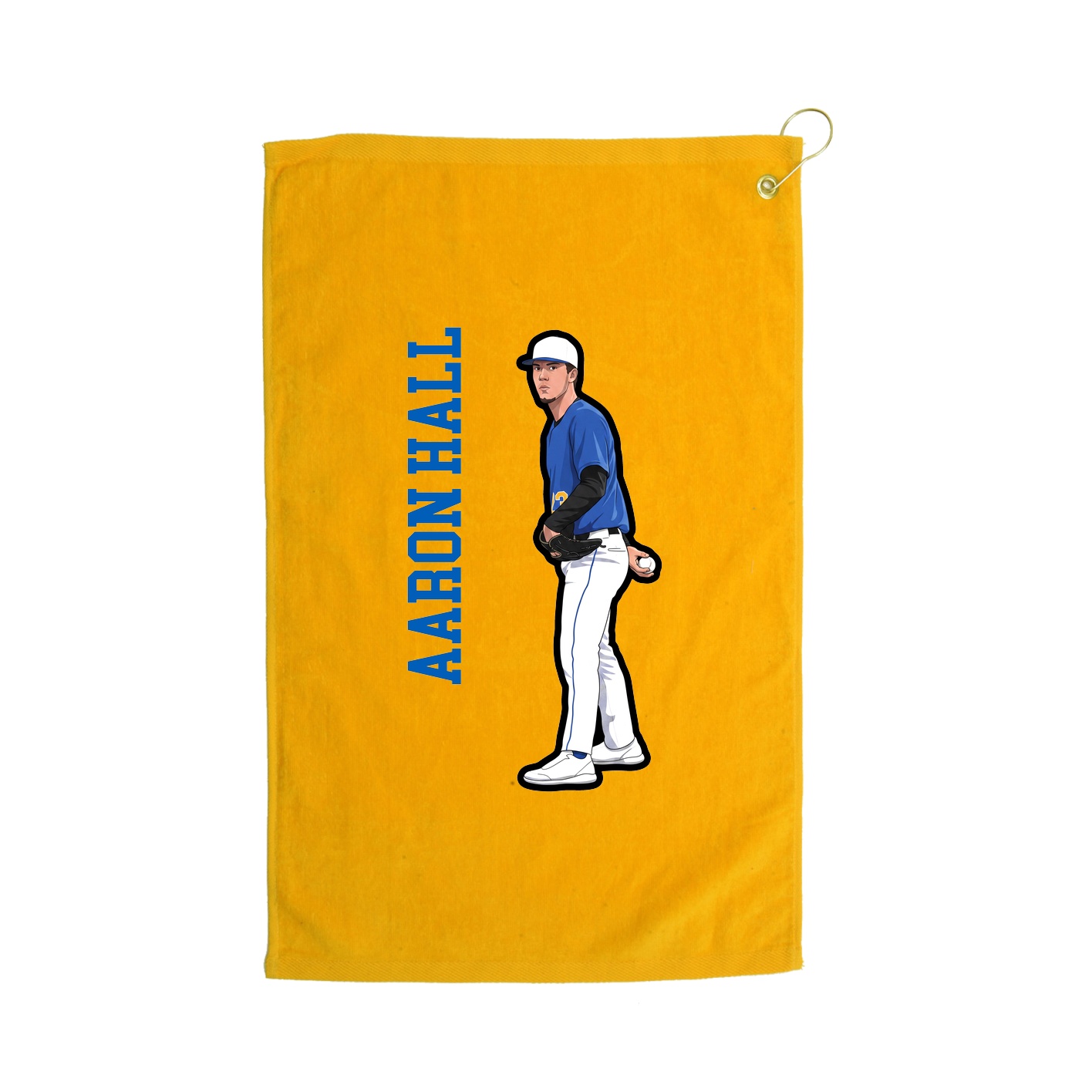 Golf Towel — Name Vertical in Gold