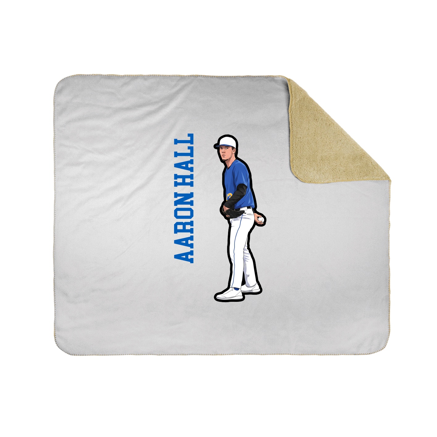 Throw Blanket — Name Vertical in White