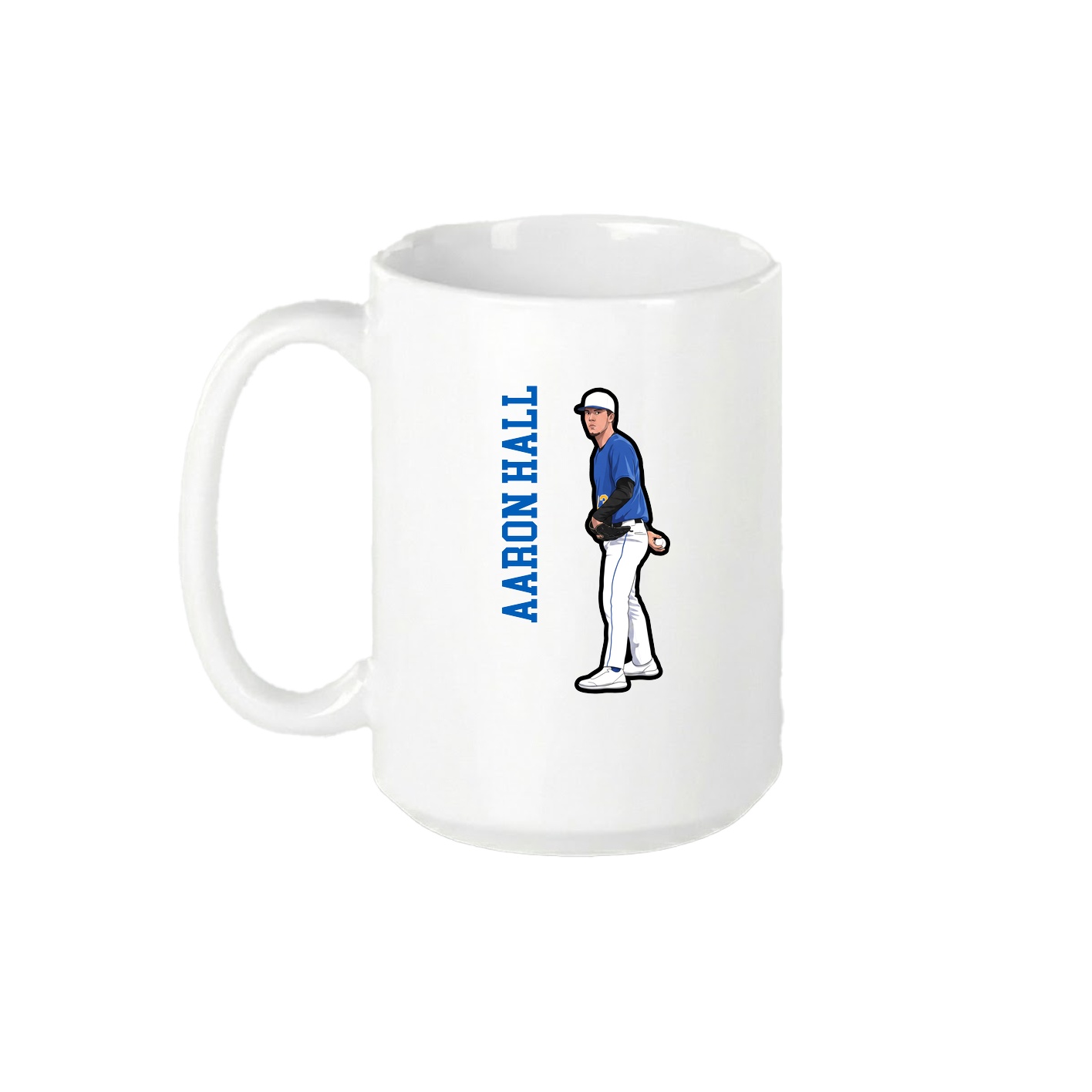 15oz Coffee Mug — Name Vertical in White