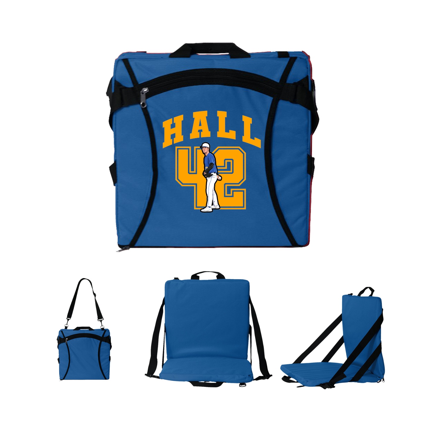 Folding Stadium Seat — Number in Royal