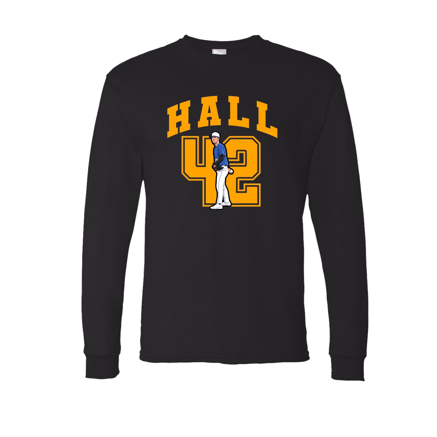 Long Sleeve Tee — Number in Black