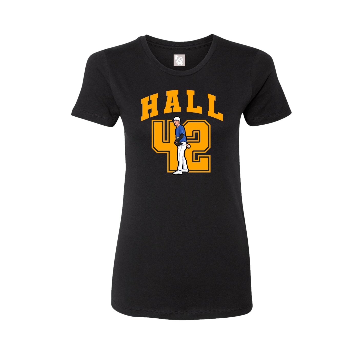 Fitted Women's Tee — Number in Black