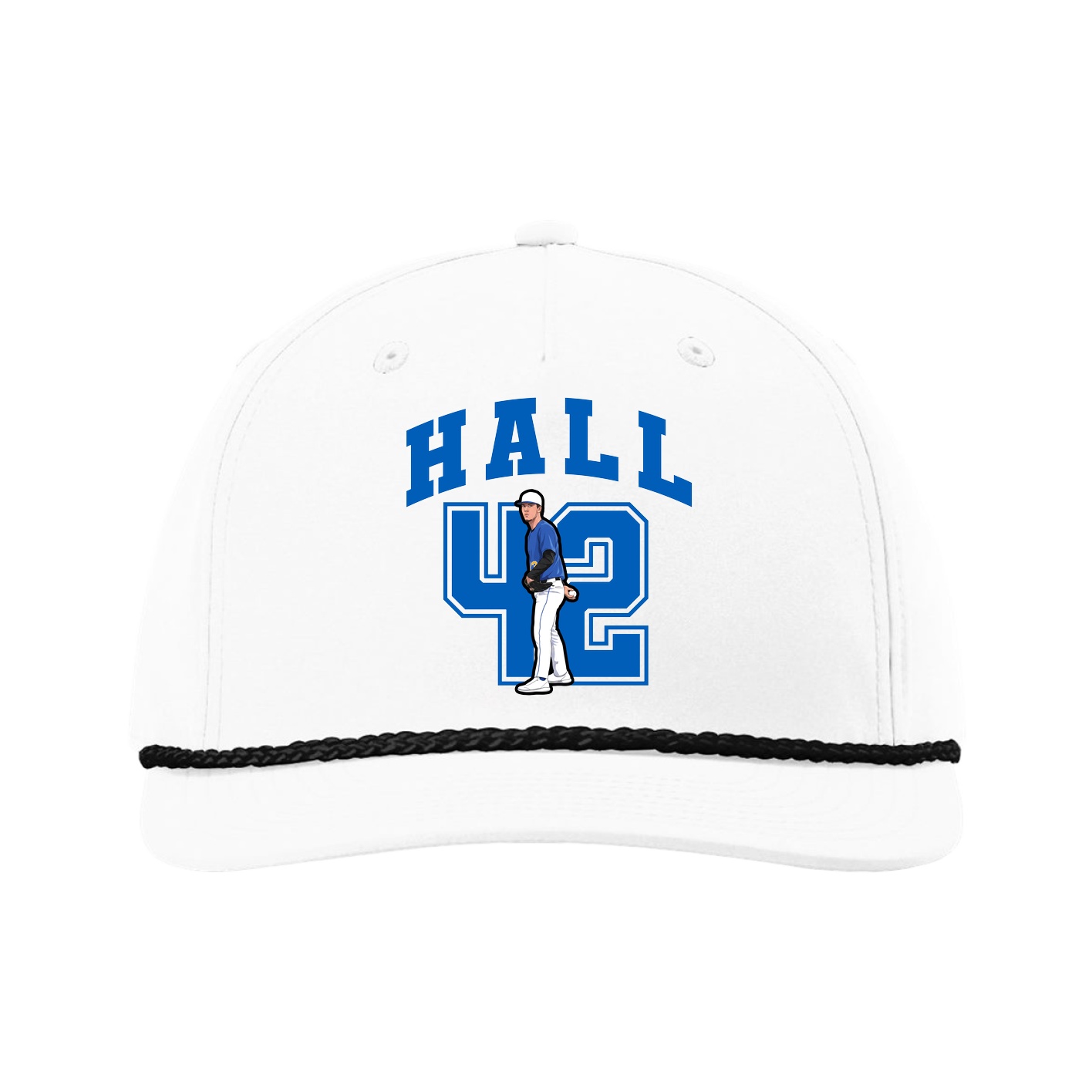 Five-Panel Classic Rope Cap — Number in White
