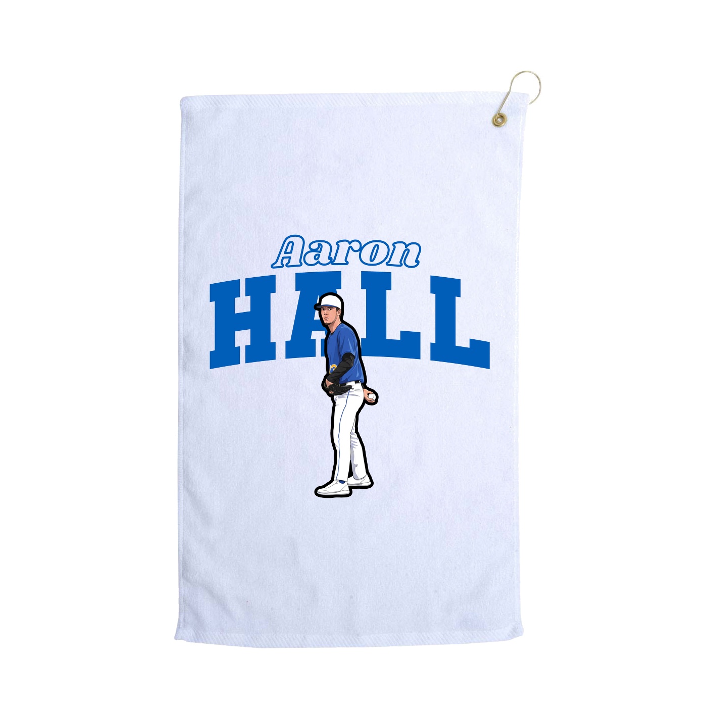 Golf Towel — Name Arch in White