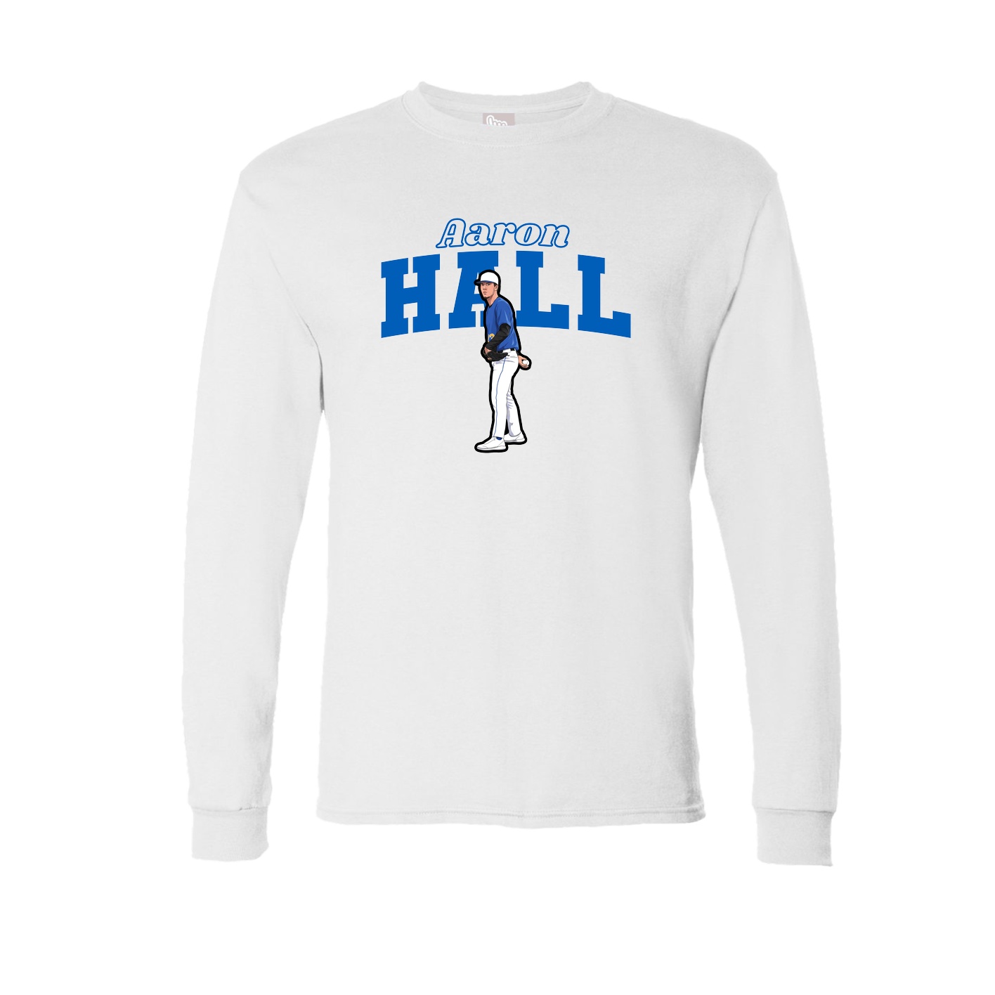 Long Sleeve Tee — Name Arch in White