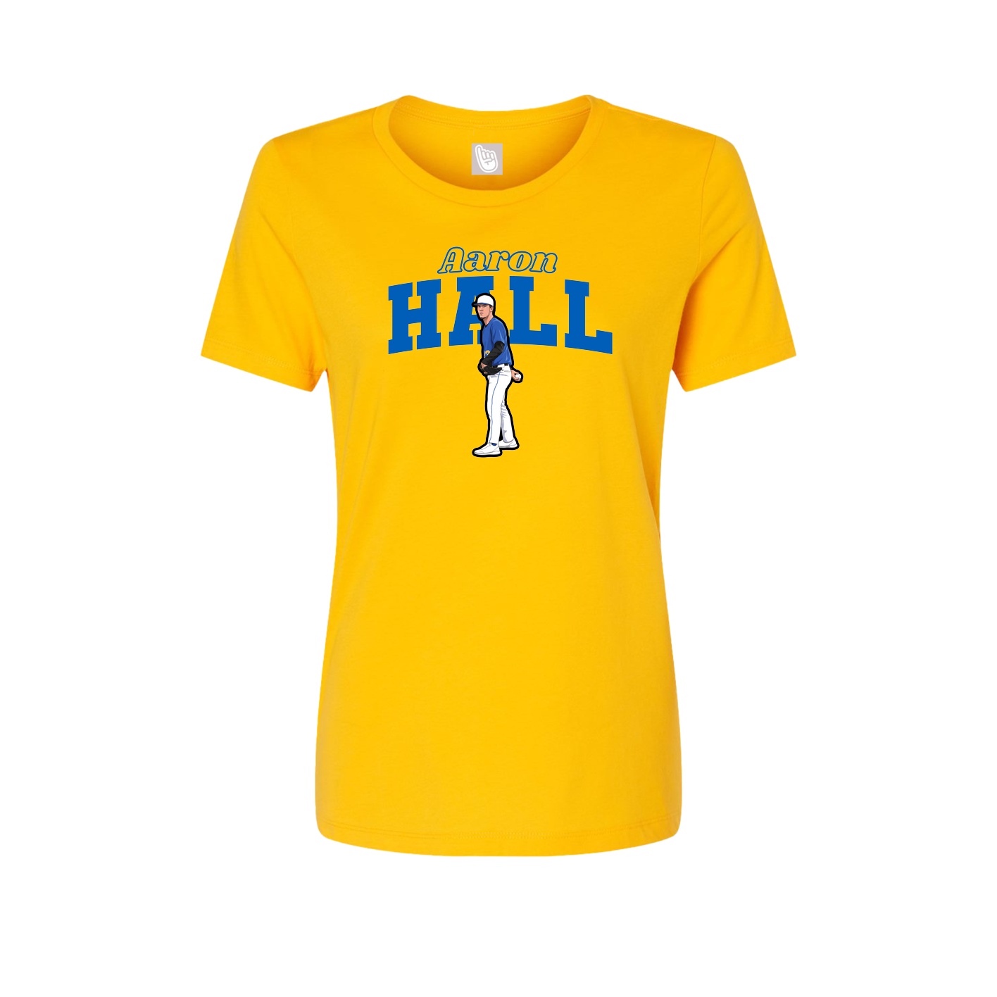 Fitted Women's Tee — Name Arch in Gold