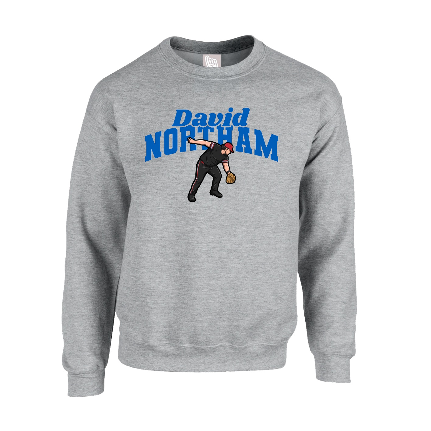 Fleece Crew — Signature Arch in Grey